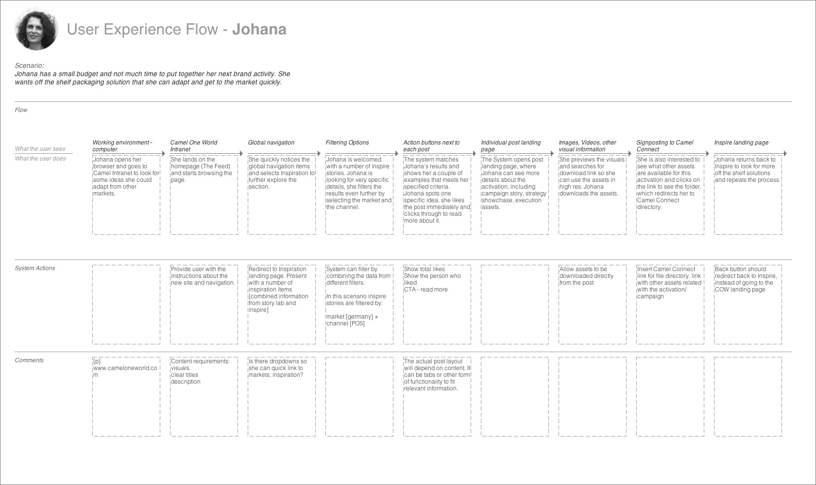 Johana user flow